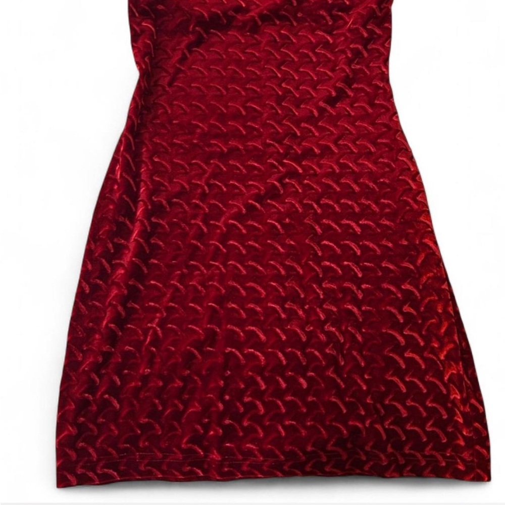 Vintage 80s/90s Algo Red Velvet Dress - Picture 6 of 16